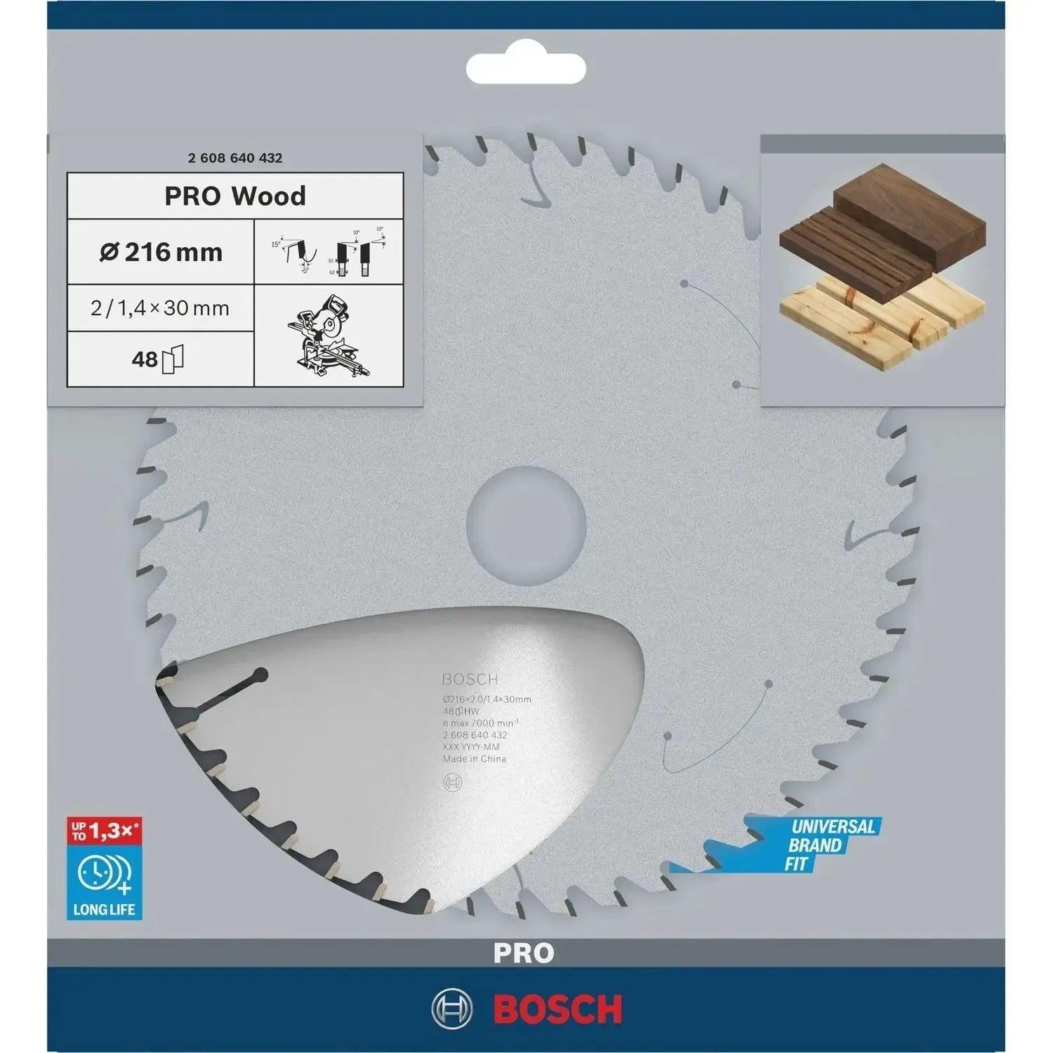 Bosch Professional Cirkelzaagblad PRO Wood | Ø 216 x 2,0 x 30mm 48T - 2608640432