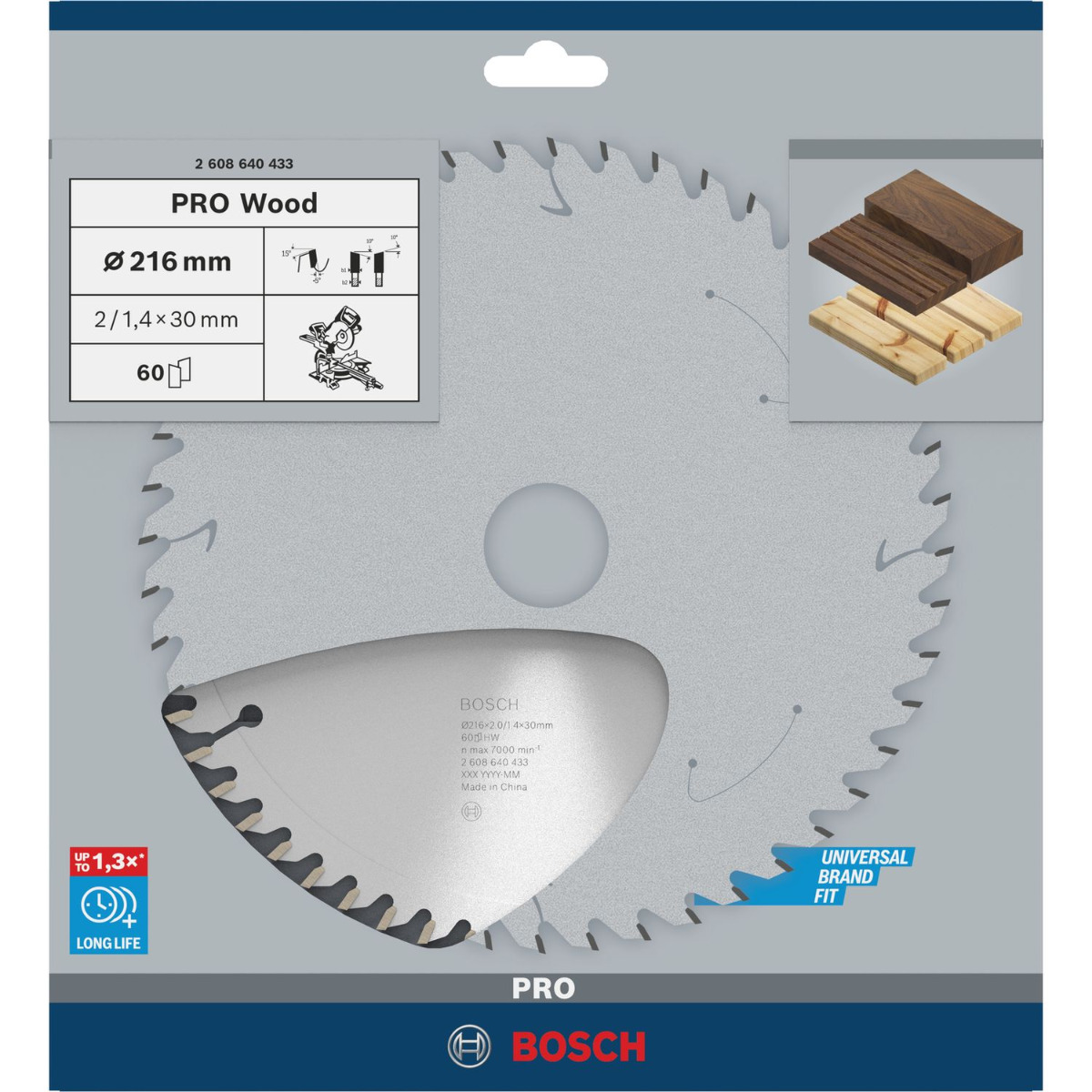 Bosch Professional Cirkelzaagblad PRO Wood | Ø 216 x 2,0 x 30mm 60T - 2608640433
