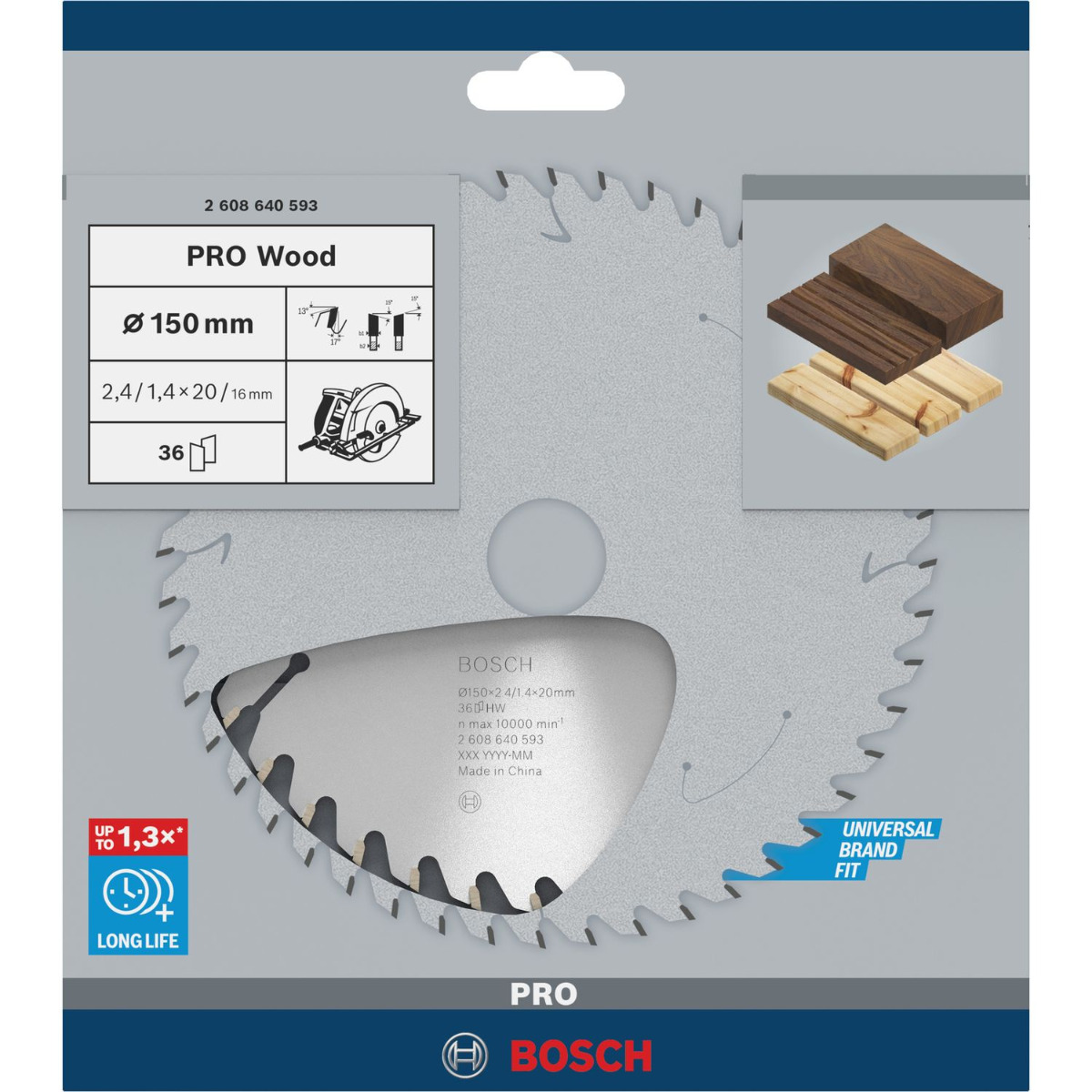 Bosch Professional Cirkelzaagblad PRO Wood | Ø 150 x 2,4 x 20mm 36T - 2608640593