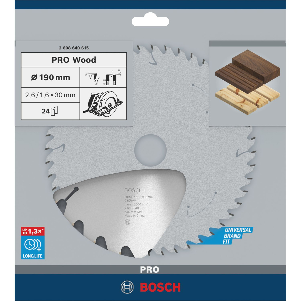 Bosch Professional Cirkelzaagblad PRO Wood | Ø 190 x 2,6 x 30mm 24T - 2608640615 afbeelding