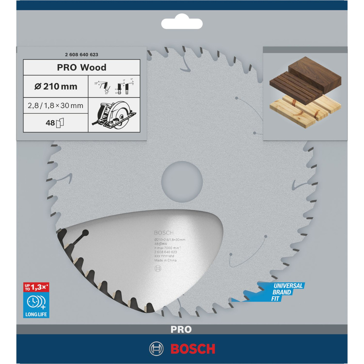 Bosch Professional Cirkelzaagblad PRO Wood | Ø 210 x 2,8 x 30mm 48T - 2608640623