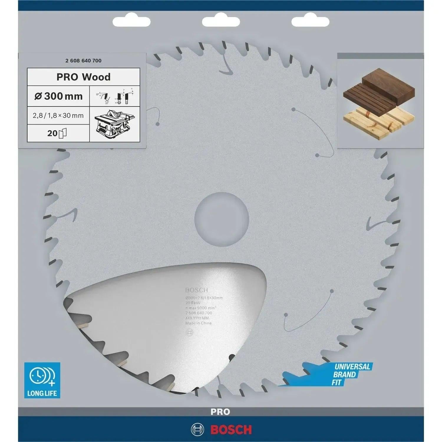 Bosch Professional Cirkelzaagblad PRO Wood | Ø 300 x 2,8 x 30mm 20T - 2608640700