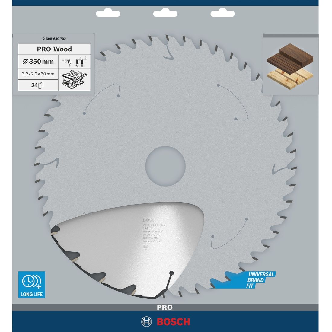 Bosch Professional Cirkelzaagblad PRO Wood | Ø 350 x 3,2 x 30mm 24T - 2608640702