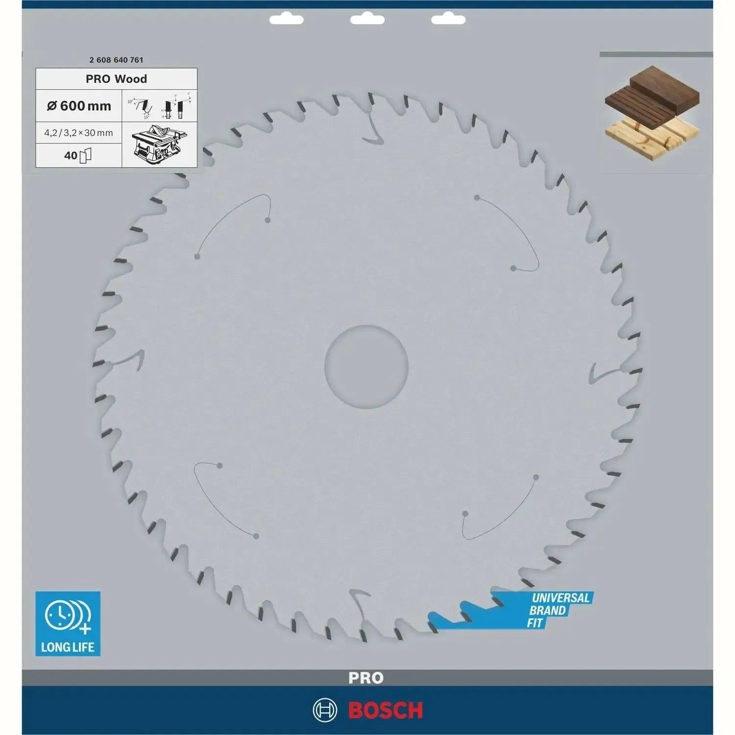 Bosch Professional Cirkelzaagblad PRO Wood | Ø 600 x 4,0 x 30mm 40T - 2608640761