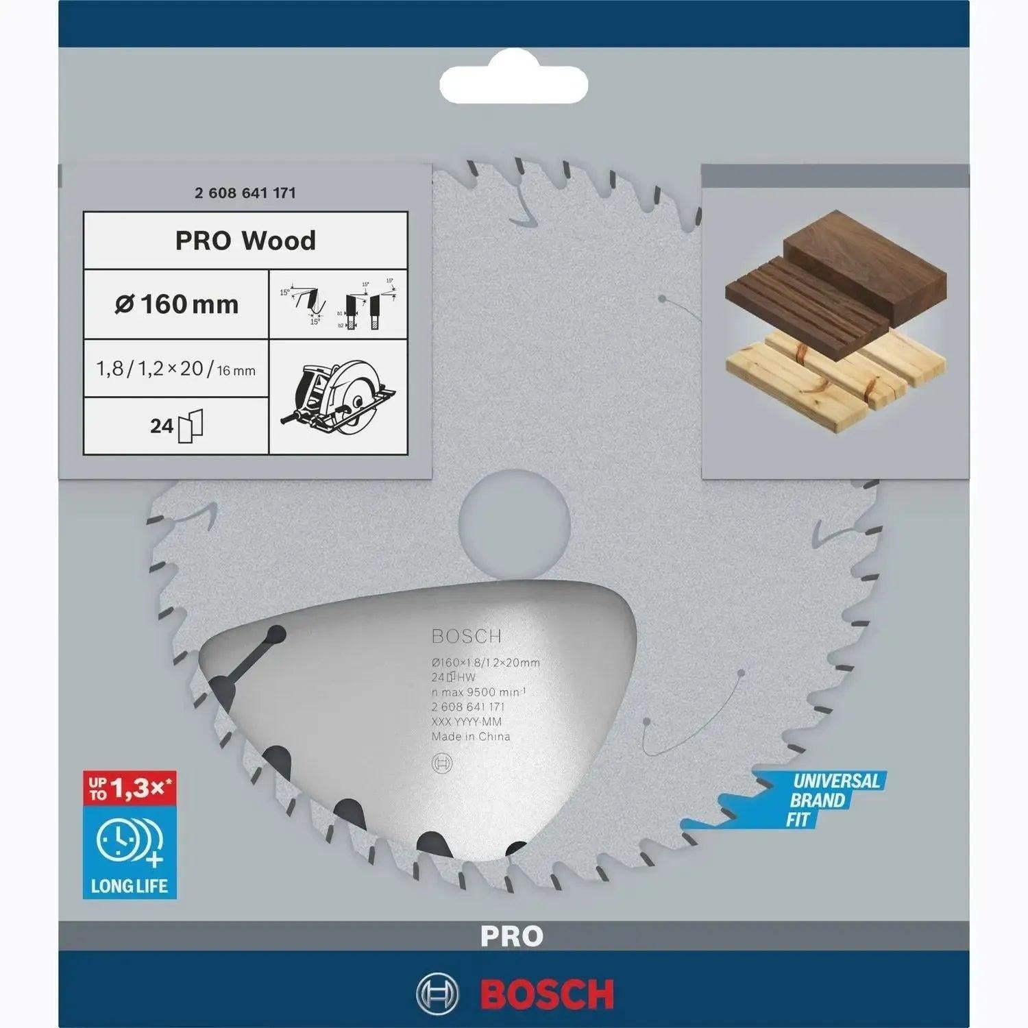 Bosch Professional Cirkelzaagblad PRO Wood | Ø 160 x 1,8 x 20mm 24T - 2608641171