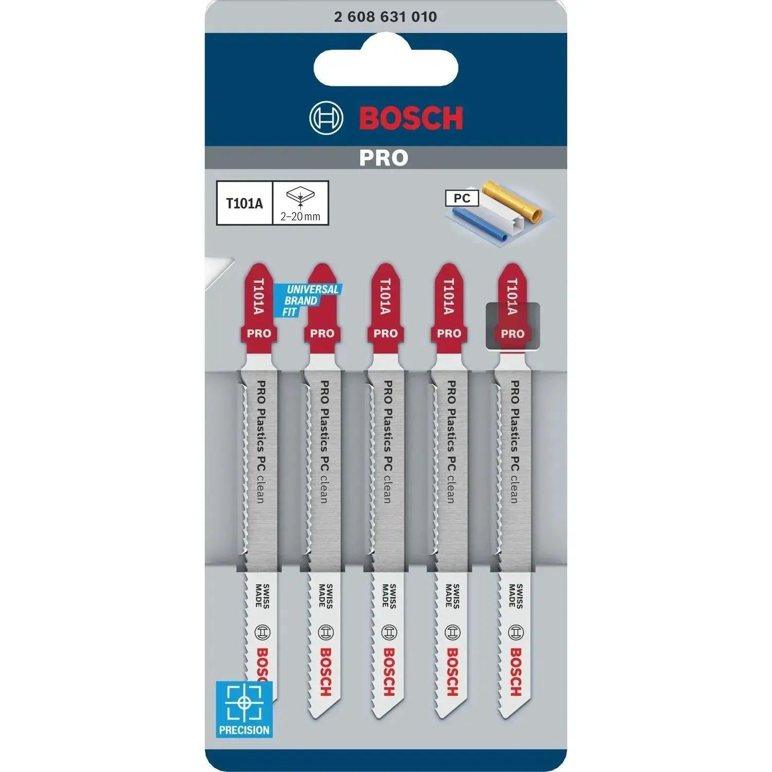 Bosch Professional T101A PRO Plastics PC clean Decoupeerzaagblad VE=5 - 2608631010