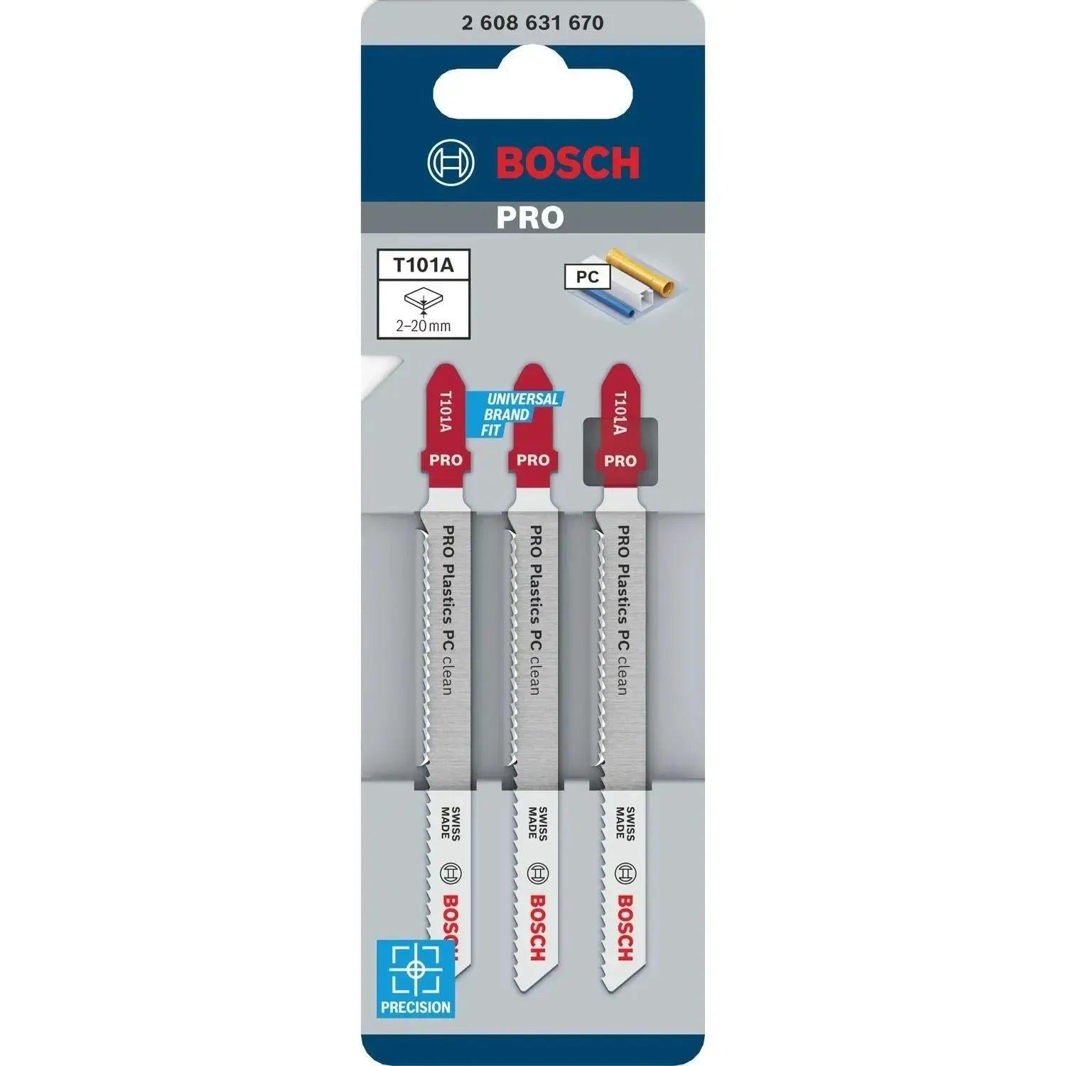 Bosch Professional T101A PRO Plastics PC clean Decoupeerzaagblad VE=3 - 2608631670