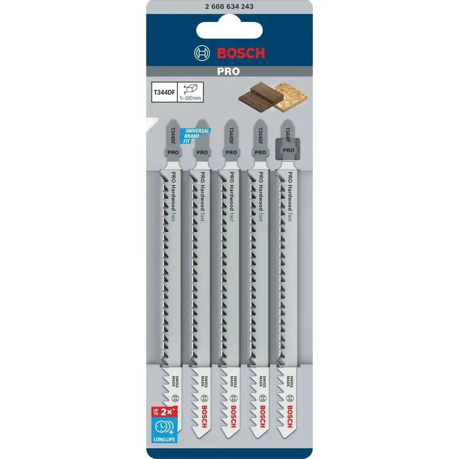 Bosch Professional T344DF PRO Hardwood fast Decoupeerzaagblad VE=5 - 2608634243