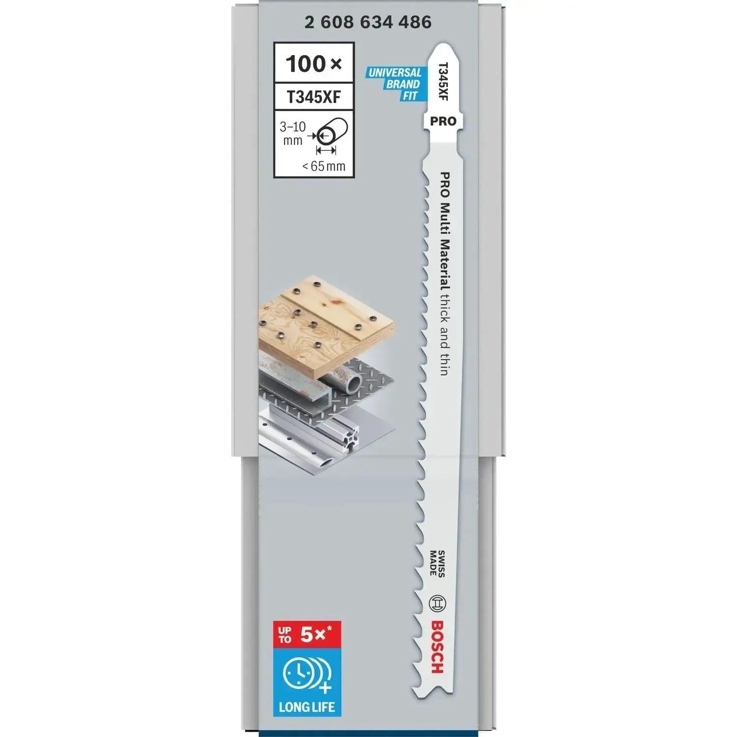 Bosch Professional T345XF PRO Multi Material thick and thin Decoupeerzaagblad VE=100 - 2608634486