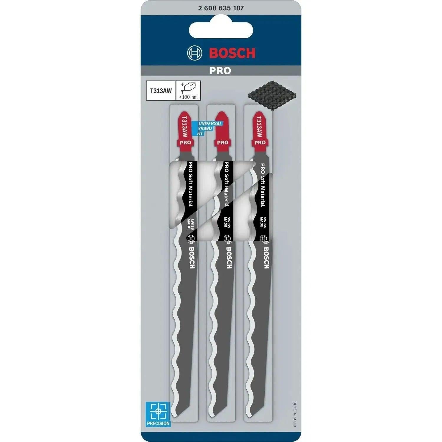 Bosch Professional T313AW PRO Soft Material Decoupeerzaagblad VE=3 - 2608635187