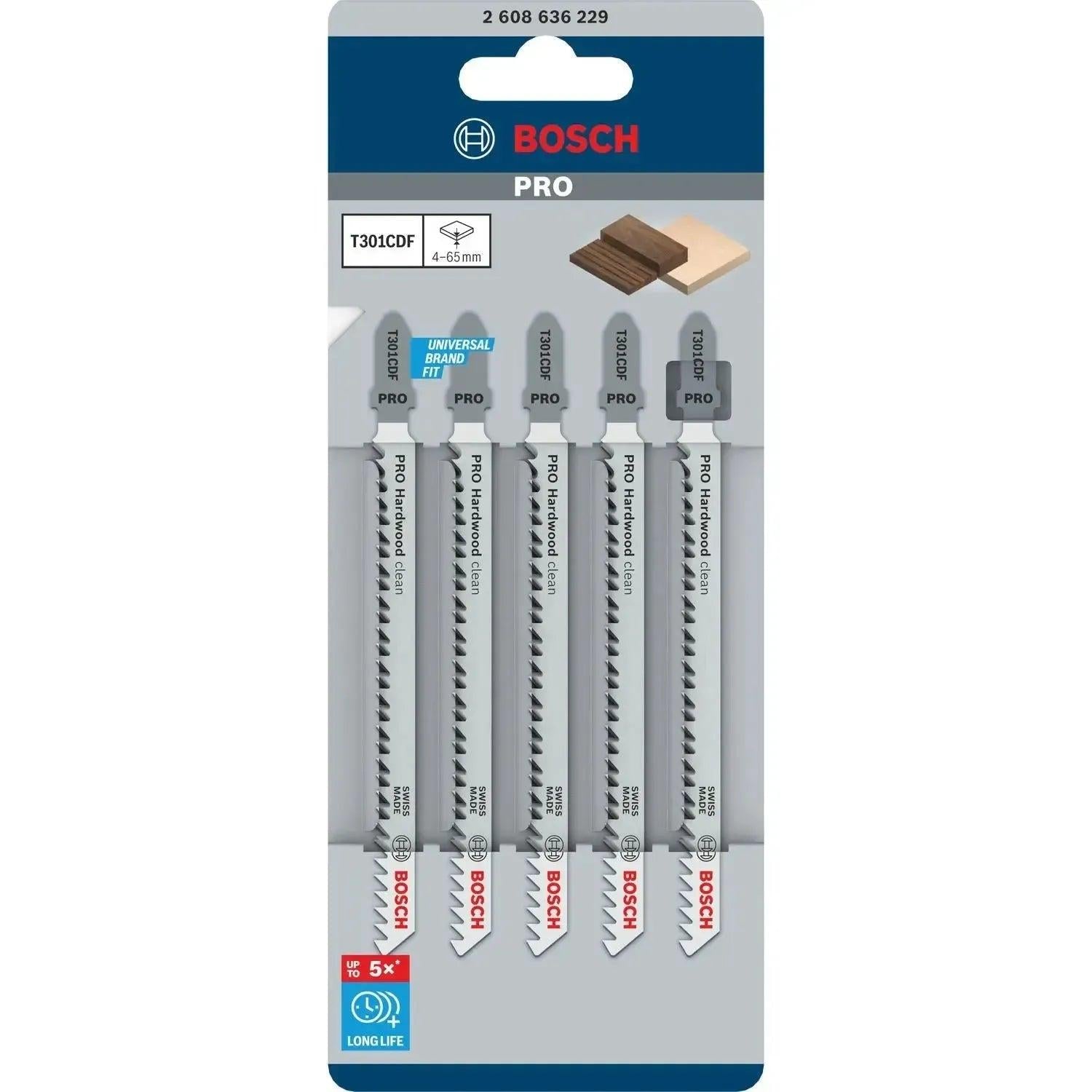 Bosch Professional T301CDF PRO Hardwood clean Decoupeerzaagblad VE=5 - 2608636229