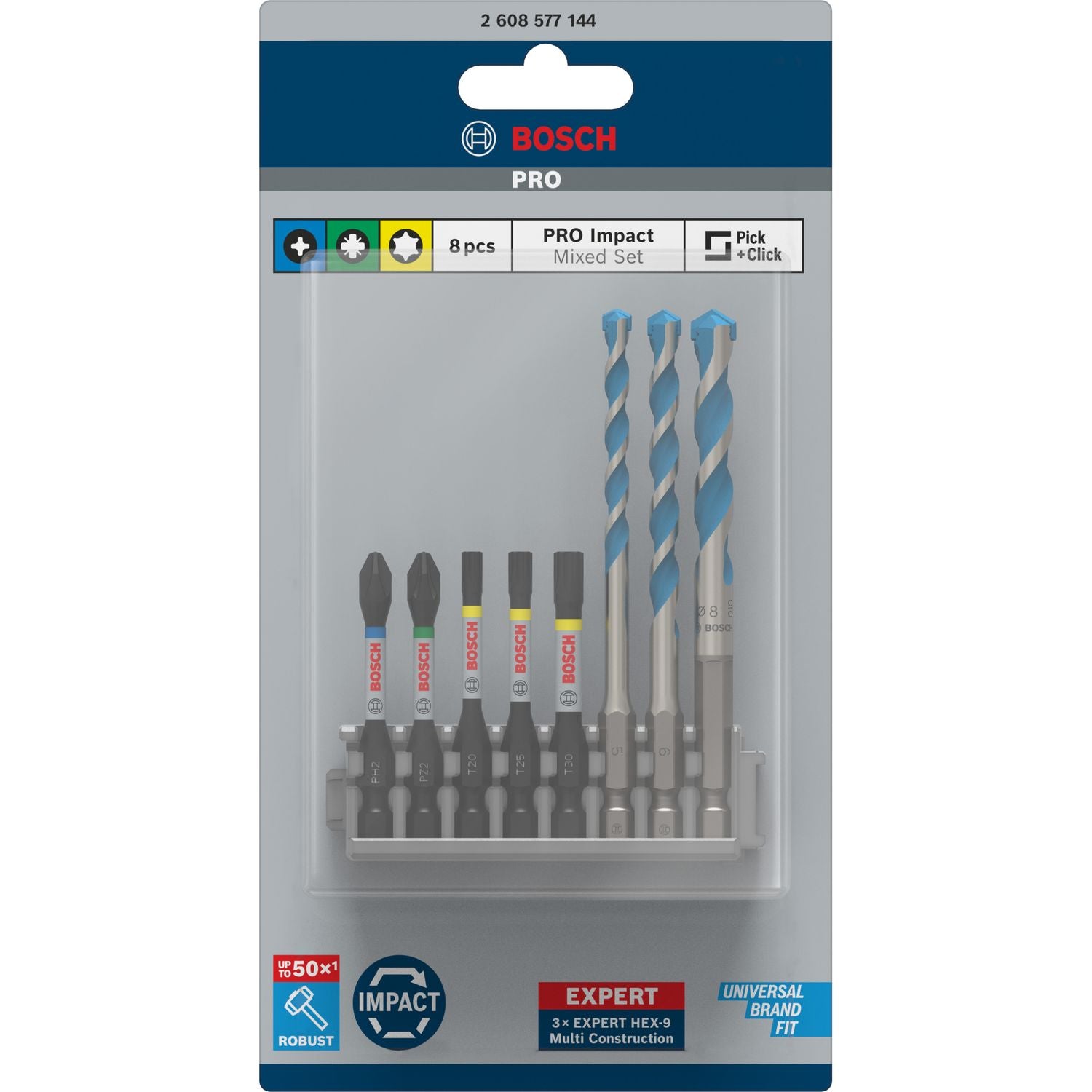 Bosch Professional PRO Impact Mixed Boor-/bitset 8-delig - 2608577144