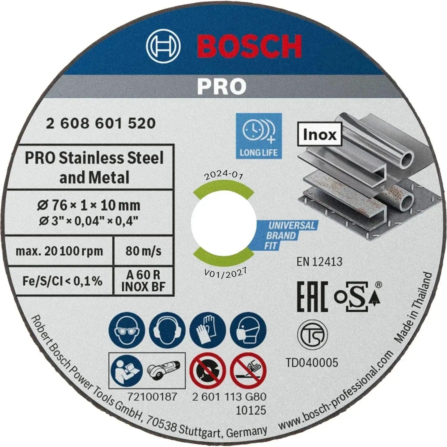 Bosch Professional Doorslijpschijf PRO Stainless Steel and Metal 76x10mm VE=5 - 2608601520 afbeelding 1