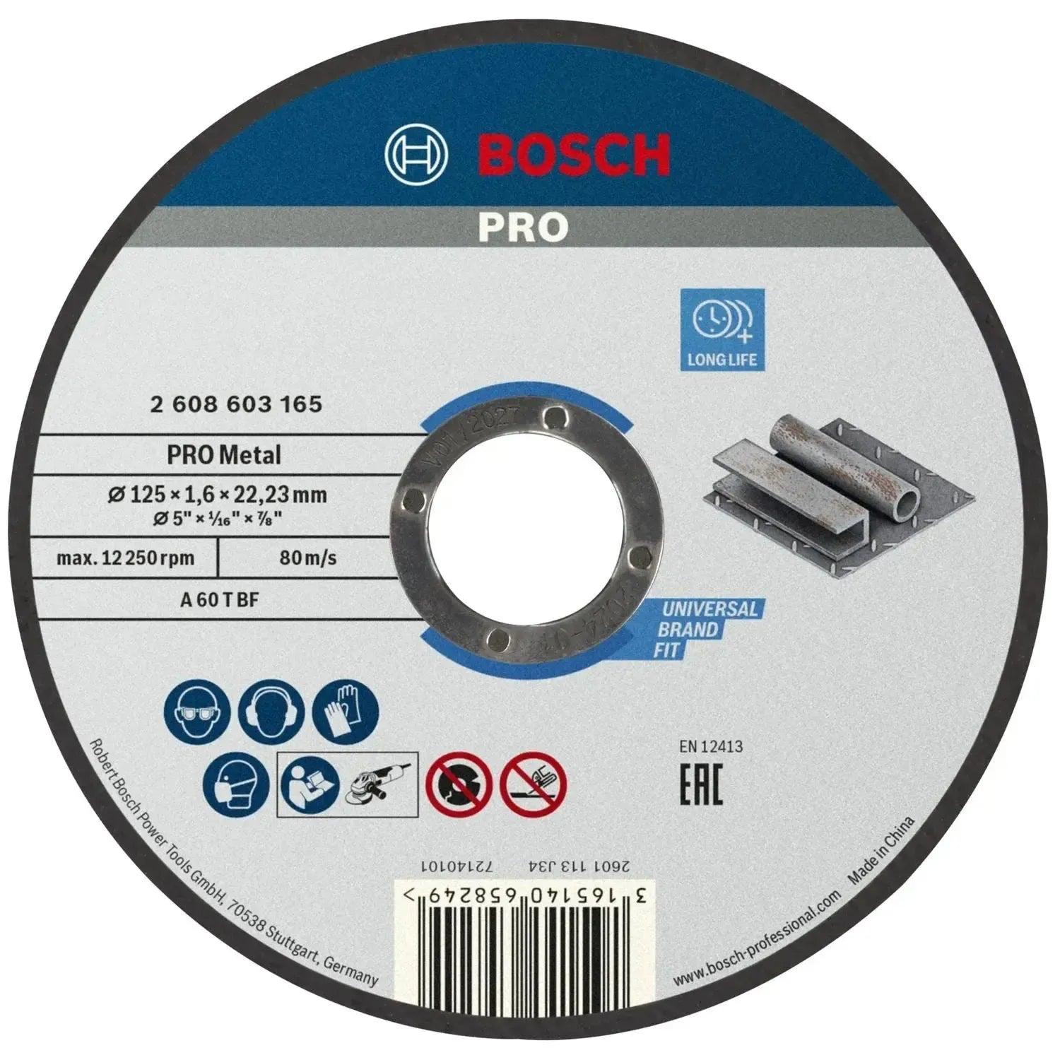 Bosch Professional Doorslijpschijf PRO Metal 125x22,23mm VE=1 - 2608603165