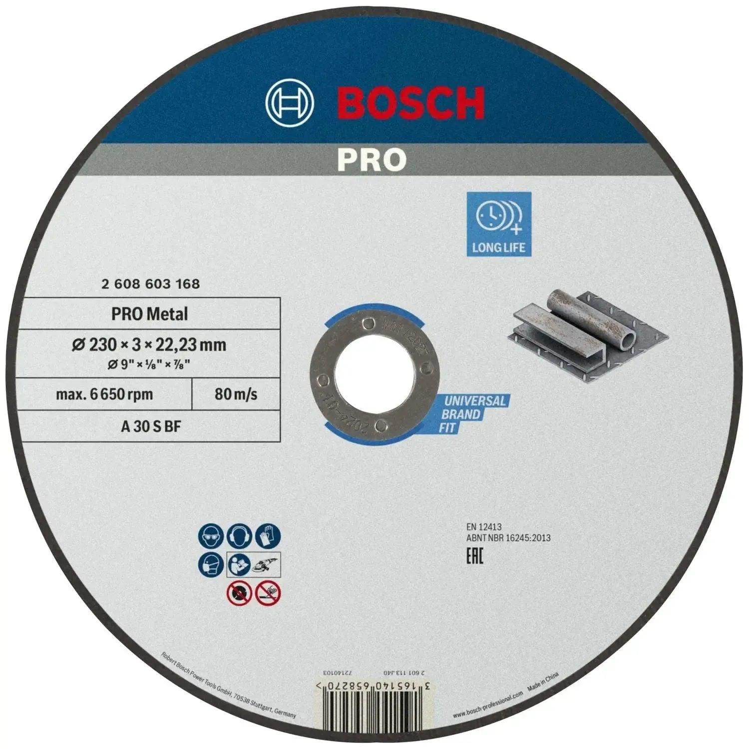 Bosch Professional Doorslijpschijf PRO Metal 230x22,23mm VE=1 - 2608603168