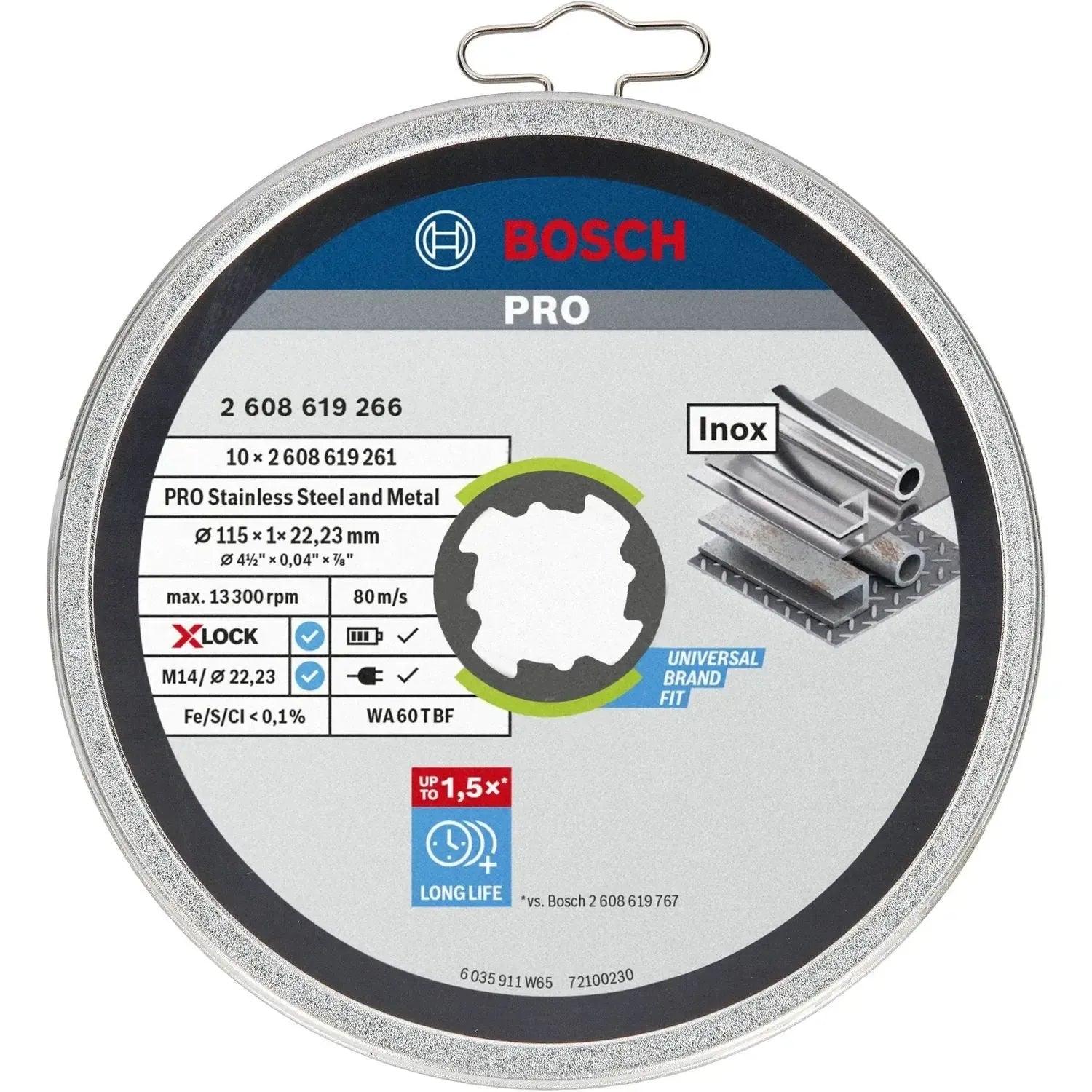 Bosch Professional X-LOCK Doorslijpschijven PRO Stainless Steel and Metal 115x22,23mm VE=10 - 2608619266