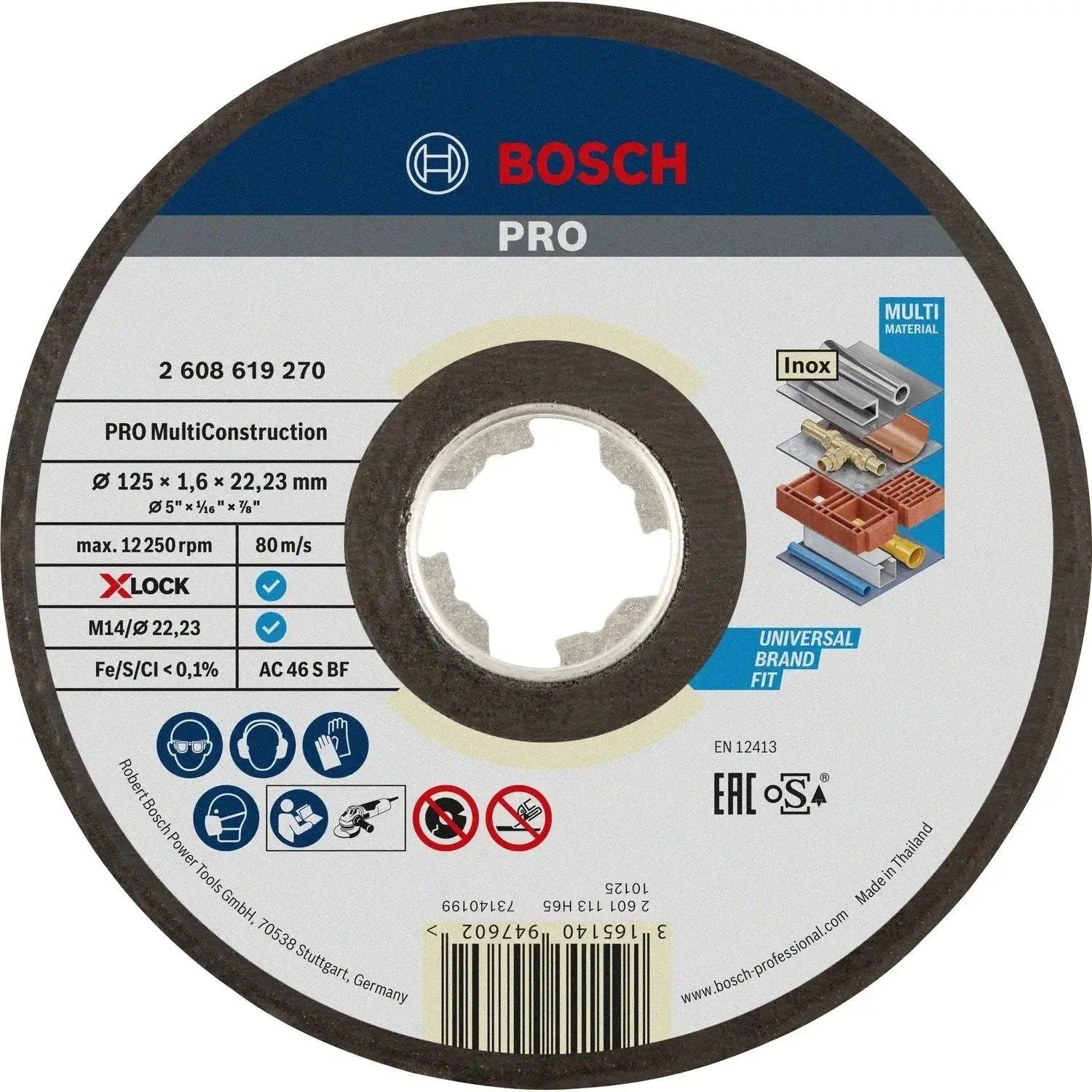 Bosch Professional X-LOCK Doorslijpschijf PRO Multi Construction 125x22,23mm VE=1 - 2608619270 afbeelding 1