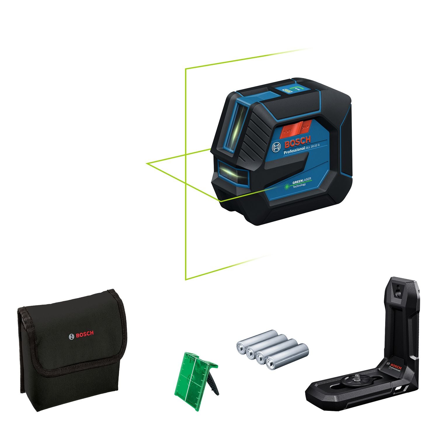 Bosch Professional GLL 20-22 G Kruislijnlaser groen 4x1.5V - 0601065600 afbeelding