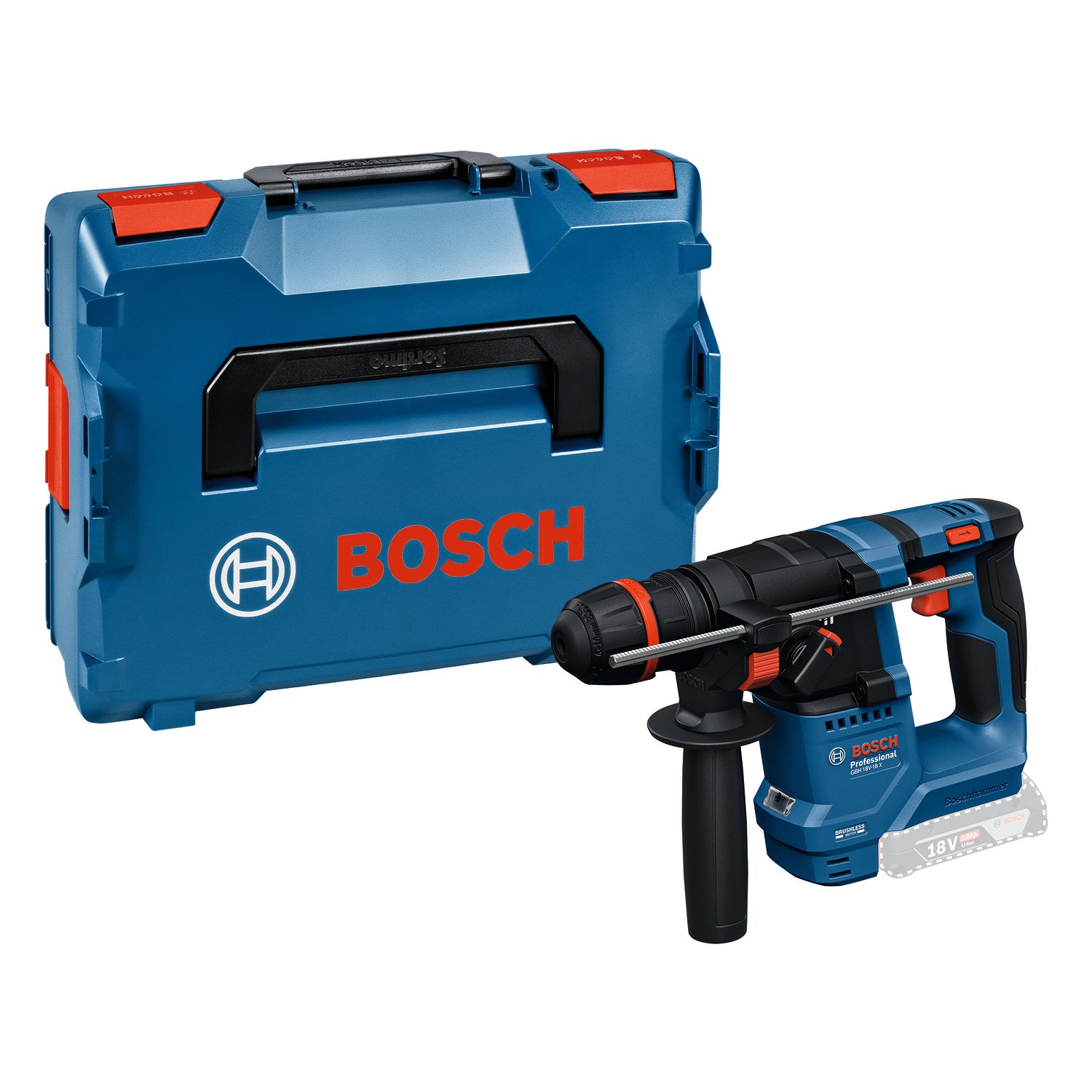 Bosch Professional GBH 18V-18 X Accu boorhamer ONECHUCK SDS-Plus 1,5J 18V Basic Body in L-Boxx - 0611927102