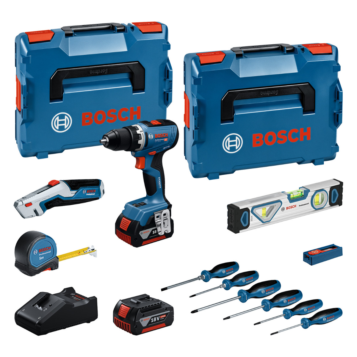 Bosch Professional GSR 18V-65 – 2 accus · met koffer