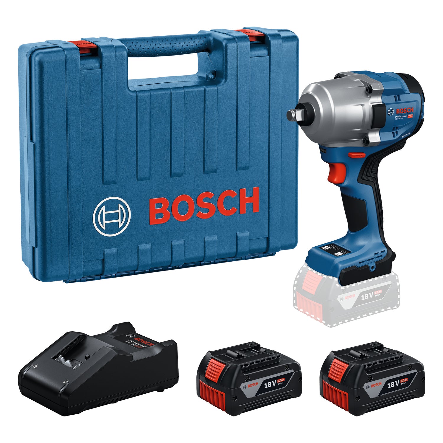 Bosch Professional GDS 18V-780 Accu slagmoersleutel 780Nm 1/2" frictiering 18V 5.0Ah in koffer - 06019P4021