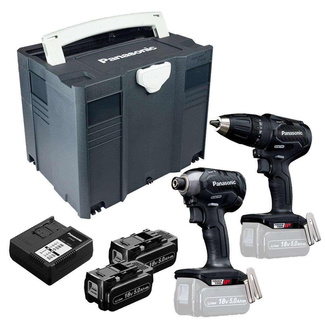 Panasonic EYC241LJ2G Accu combiset 2-delig (EY79A3 + EY76A1) 14,4/18V 5.0Ah in Systainer afbeelding