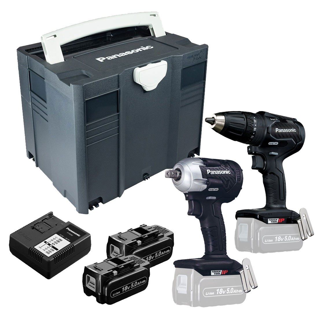 Panasonic EYC242LJ2G Accu combiset 2-delig (EY79A3 + EY75A8) 14,4/18V 5.0Ah in Systainer afbeelding 1