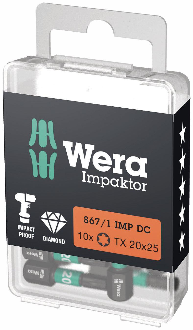 Wera 867/1 Impaktor DC TORX® Bit TX20 x 25mm VE=10 - 05057624001 afbeelding