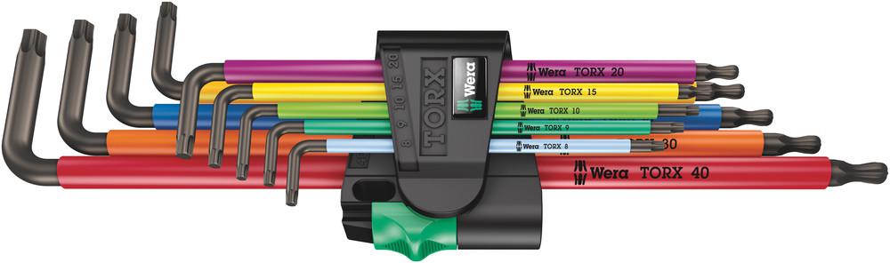 Wera 967/9 TXXL Multicolour BlackLaser TORX® Stiftsleutelset lang 9-delig - 05024480001 afbeelding
